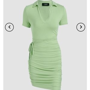 Green Asymmetrical Hem Dress
